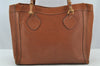 Authentic GUCCI Vintage Bamboo Hand Tote Bag Leather Brown 8466I