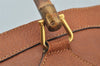 Authentic GUCCI Vintage Bamboo Hand Tote Bag Leather Brown 8466I