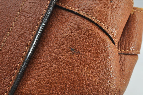 Authentic GUCCI Vintage Bamboo Hand Tote Bag Leather Brown 8466I