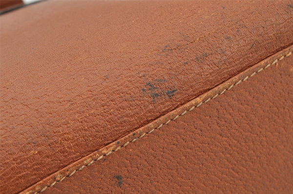 Authentic GUCCI Vintage Bamboo Hand Tote Bag Leather Brown 8466I