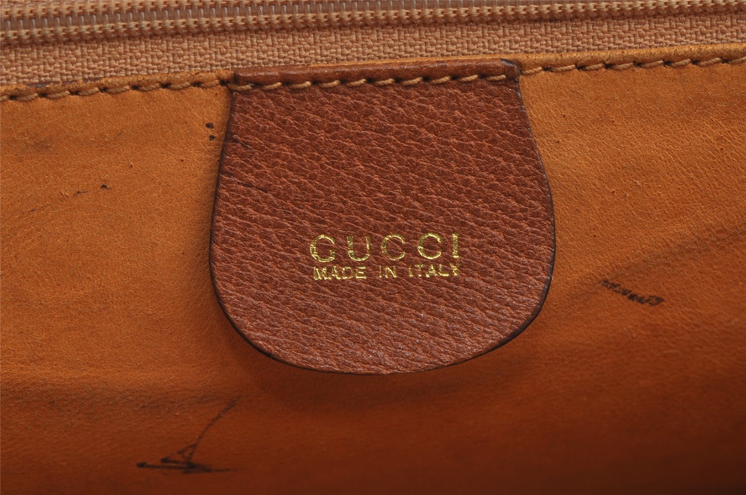 Authentic GUCCI Vintage Bamboo Hand Tote Bag Leather Brown 8466I