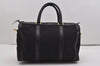 Authentic GUCCI 2Way Hand Boston Bag Purse GG Canvas Leather Black 8467I