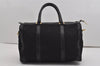 Authentic GUCCI 2Way Hand Boston Bag Purse GG Canvas Leather Black 8467I
