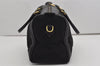 Authentic GUCCI 2Way Hand Boston Bag Purse GG Canvas Leather Black 8467I