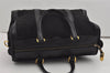 Authentic GUCCI 2Way Hand Boston Bag Purse GG Canvas Leather Black 8467I