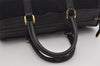 Authentic GUCCI 2Way Hand Boston Bag Purse GG Canvas Leather Black 8467I