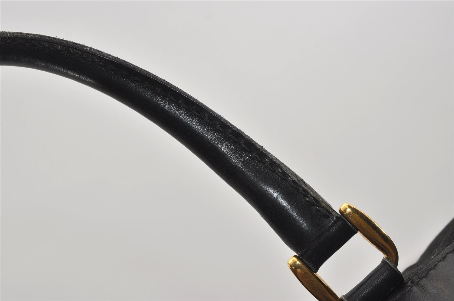 Authentic GUCCI 2Way Hand Boston Bag Purse GG Canvas Leather Black 8467I