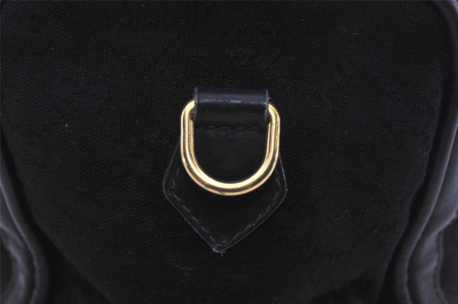 Authentic GUCCI 2Way Hand Boston Bag Purse GG Canvas Leather Black 8467I