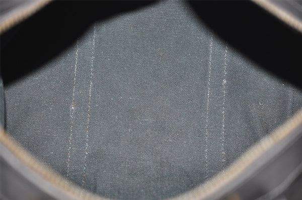 Authentic GUCCI 2Way Hand Boston Bag Purse GG Canvas Leather Black 8467I