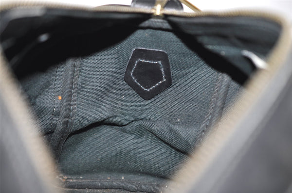 Authentic GUCCI 2Way Hand Boston Bag Purse GG Canvas Leather Black 8467I