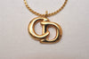 Authentic Christian Dior Gold Tone Chain Pendant Necklace CD Junk 8467J