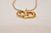 Authentic Christian Dior Gold Tone Chain Pendant Necklace CD Junk 8467J