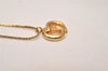 Authentic Christian Dior Gold Tone Chain Pendant Necklace CD Junk 8467J