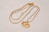 Authentic Christian Dior Gold Tone Chain Pendant Necklace CD Junk 8467J