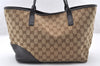 Authentic GUCCI New Britt Shoulder Tote Bag GG Canvas Leather 169946 Brown 8468I