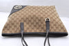 Authentic GUCCI New Britt Shoulder Tote Bag GG Canvas Leather 169946 Brown 8468I