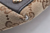 Authentic GUCCI New Britt Shoulder Tote Bag GG Canvas Leather 169946 Brown 8468I