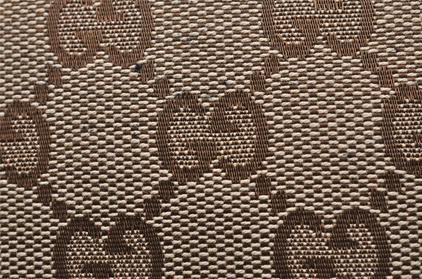 Authentic GUCCI New Britt Shoulder Tote Bag GG Canvas Leather 169946 Brown 8468I