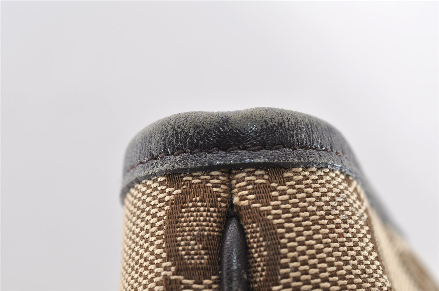 Authentic GUCCI New Britt Shoulder Tote Bag GG Canvas Leather 169946 Brown 8468I