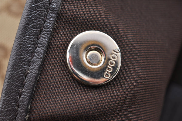 Authentic GUCCI New Britt Shoulder Tote Bag GG Canvas Leather 169946 Brown 8468I