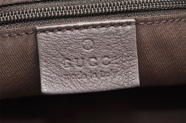 Authentic GUCCI New Britt Shoulder Tote Bag GG Canvas Leather 169946 Brown 8468I