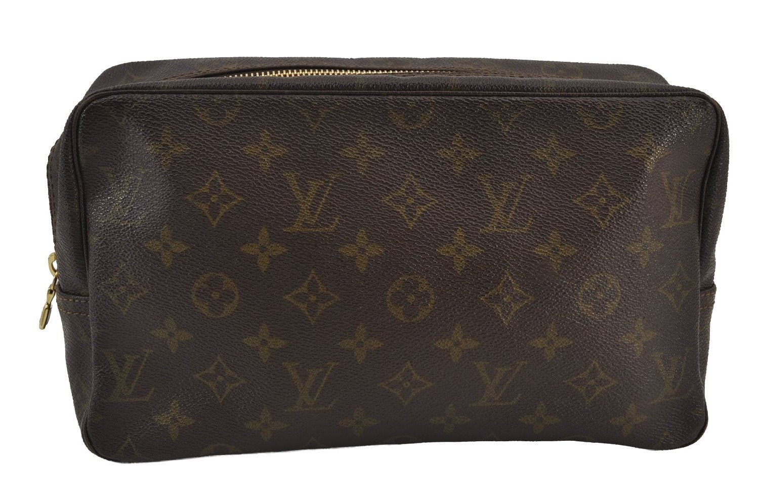 Auth Louis Vuitton Monogram Trousse Toilette 28 Clutch Hand Bag M47522 LV 8468J
