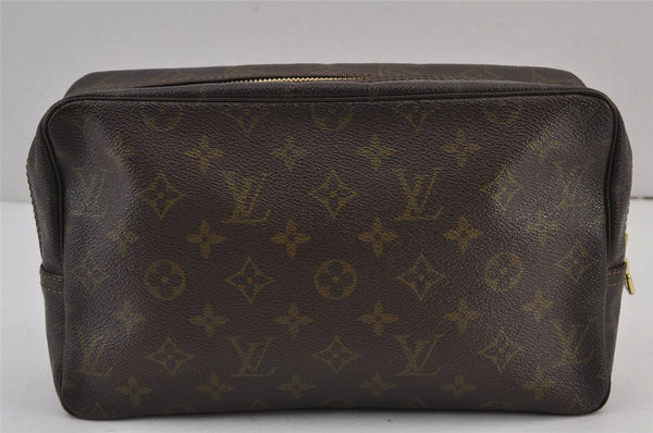 Auth Louis Vuitton Monogram Trousse Toilette 28 Clutch Hand Bag M47522 LV 8468J