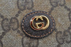 Authentic GUCCI Vintage Clutch Hand Bag Purse GG PVC Leather Brown 8469I