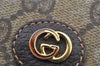 Authentic GUCCI Vintage Clutch Hand Bag Purse GG PVC Leather Brown 8469I