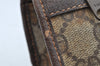 Authentic GUCCI Vintage Clutch Hand Bag Purse GG PVC Leather Brown 8469I