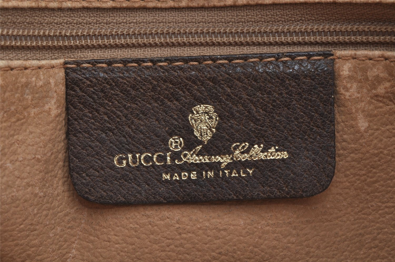 Authentic GUCCI Vintage Clutch Hand Bag Purse GG PVC Leather Brown 8469I
