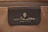 Authentic GUCCI Vintage Clutch Hand Bag Purse GG PVC Leather Brown 8469I