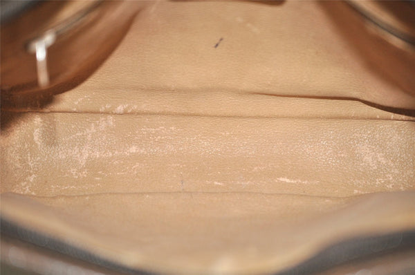 Authentic GUCCI Vintage Clutch Hand Bag Purse GG PVC Leather Brown 8469I