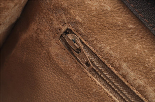 Authentic GUCCI Vintage Clutch Hand Bag Purse GG PVC Leather Brown 8469I