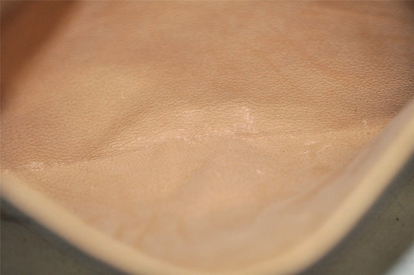 Authentic GUCCI Vintage Clutch Hand Bag Purse GG PVC Leather Brown 8469I