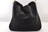 Authentic GUCCI Vintage Bamboo Shoulder Hand Bag Suede Leather Navy Junk 8470I