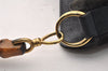 Authentic GUCCI Vintage Bamboo Shoulder Hand Bag Suede Leather Navy Junk 8470I