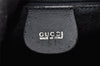 Authentic GUCCI Vintage Bamboo Shoulder Hand Bag Suede Leather Navy Junk 8470I