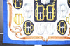 Authentic HERMES Carre 90 Scarf "BOVCLERIE D'ATTELAGE" Silk Blue 8471I