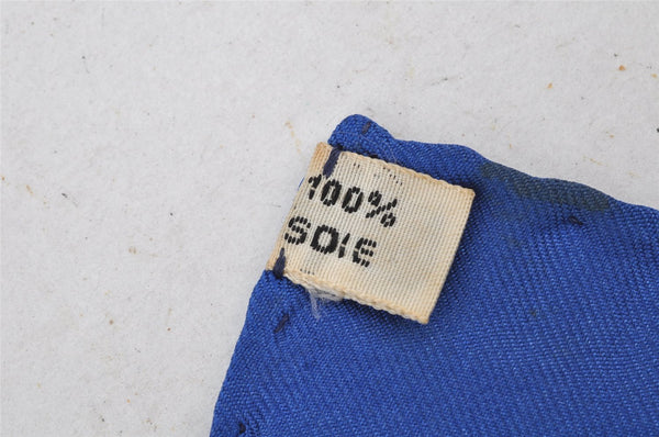 Authentic HERMES Carre 90 Scarf "BOVCLERIE D'ATTELAGE" Silk Blue 8471I