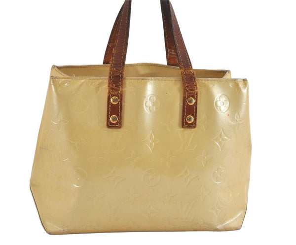 Authentic Louis Vuitton Vernis Reade PM Hand Bag Yellow M91145 LV Junk 8472M