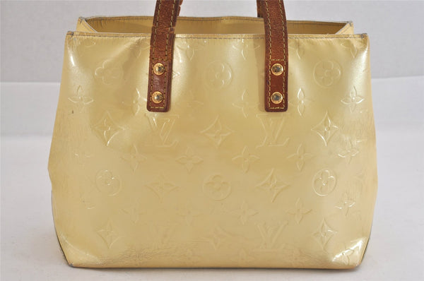 Authentic Louis Vuitton Vernis Reade PM Hand Bag Yellow M91145 LV Junk 8472M