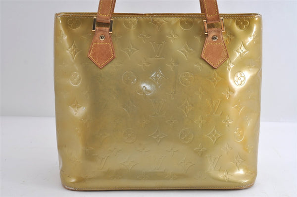 Authentic Louis Vuitton Vernis Houston Shoulder Hand Bag Yellow M91053 LV 8473I