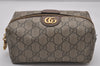 Authentic GUCCI OPHIDIA Pouch Purse GG PVC Leather 548393 Brown Box 8475I