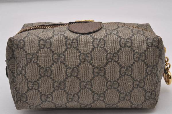 Authentic GUCCI OPHIDIA Pouch Purse GG PVC Leather 548393 Brown Box 8475I