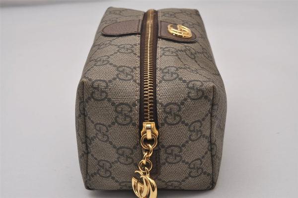 Authentic GUCCI OPHIDIA Pouch Purse GG PVC Leather 548393 Brown Box 8475I
