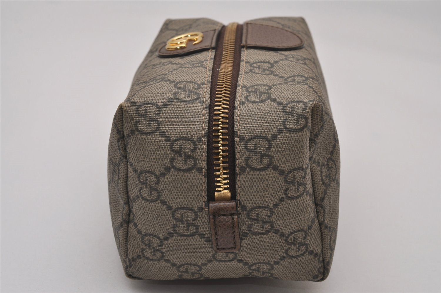 Authentic GUCCI OPHIDIA Pouch Purse GG PVC Leather 548393 Brown Box 8475I