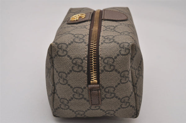 Authentic GUCCI OPHIDIA Pouch Purse GG PVC Leather 548393 Brown Box 8475I
