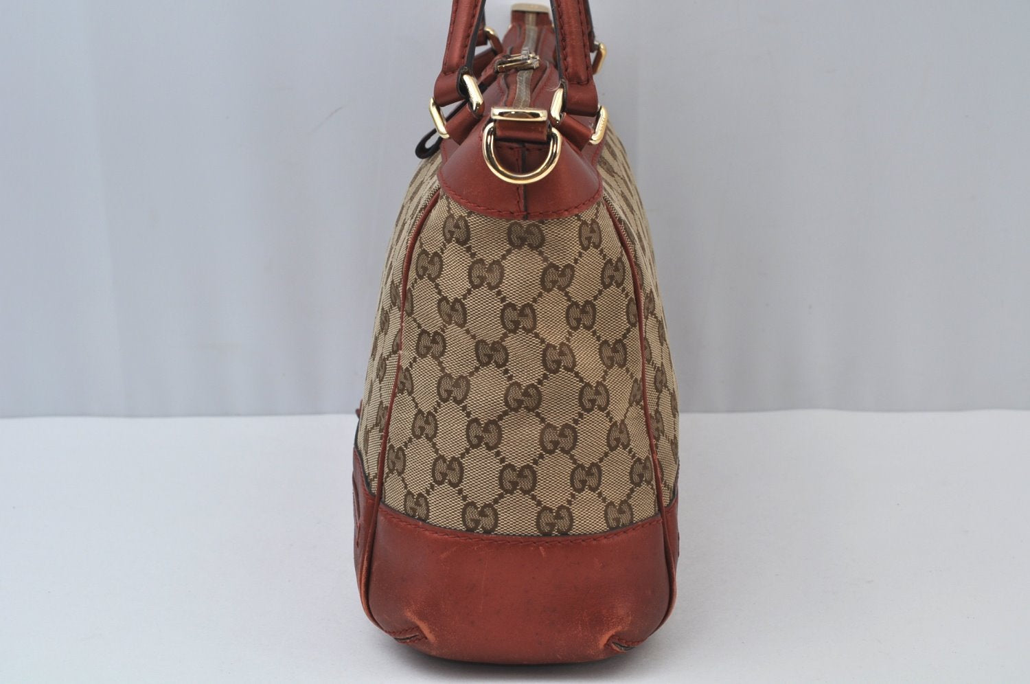 Authentic GUCCI Mayfair 2Way Tote Bag GG Canvas Leather 269894 Brown 8476I