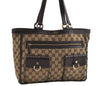 Authentic GUCCI Abbey Shoulder Tote Bag GG Canvas Leather 146247 Brown 8477I